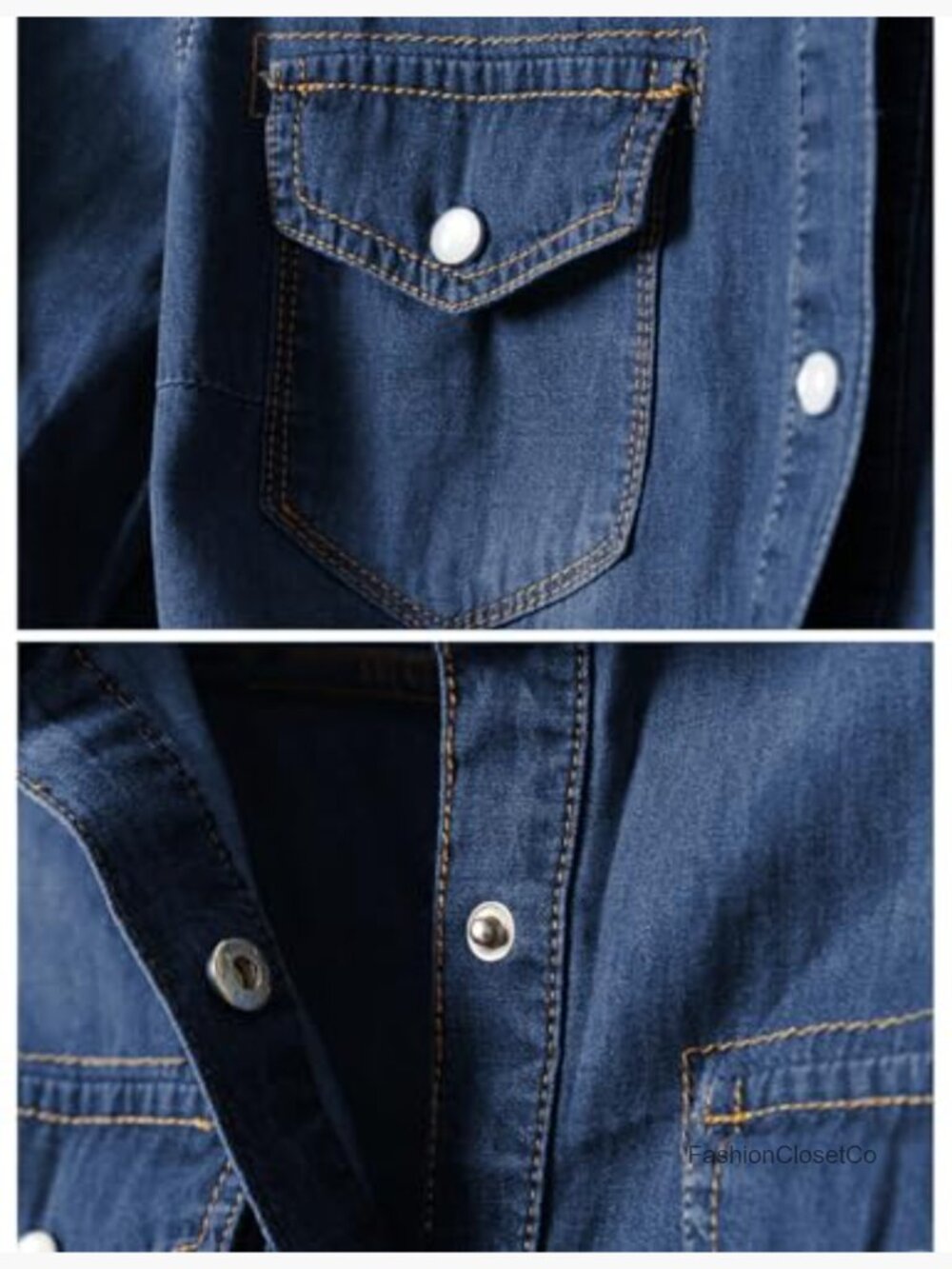 3/4 Sleeve Denim Crop Top Tie Knot Shirt Cardigan - Picture 4 of 7